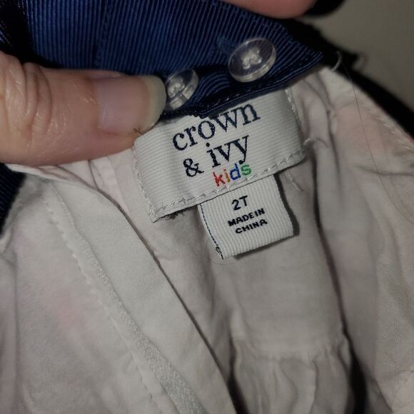 CROWN & IVY NEON CORAL AND NAVY STARFISH PRINT LINED DRESS SIZE 2T - Picture 3 of 3